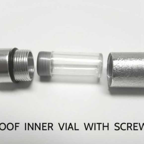 Brushed Silver Gone Fishin' Cremation Urn Keychain - Picture 2 of 4